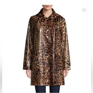 Donna Karan Leopard Print Raincoat
